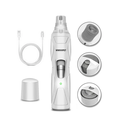 Pet Nail Grinder with LED Light & 2 Grinding Heads, 2-Speed Low Noise & More Powerful Dog Nail Grinder, Pet Nail Trimmer File, Painless Paw Claw Care, Quiet Toenail Grooming Tool for L/M/S Dogs/Cats