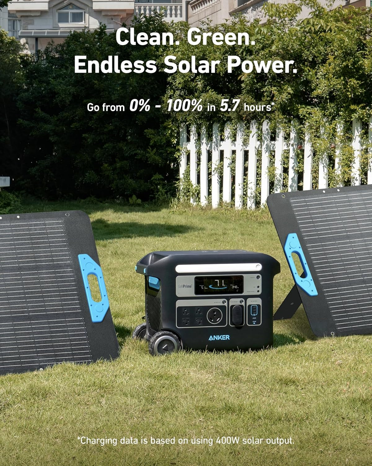 SOLIX F2000 Portable Power Station, Powerhouse 767, 2048Wh Ganprime Solar Generator with 200W Solar Panel, Lifepo4 Batteries, 4 AC Outlets up to 2400W for Home, Power Outage, Outdoor Camping